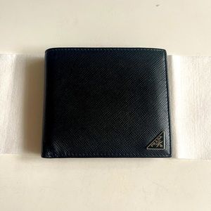 Prada Black Triangle Logo Wallet